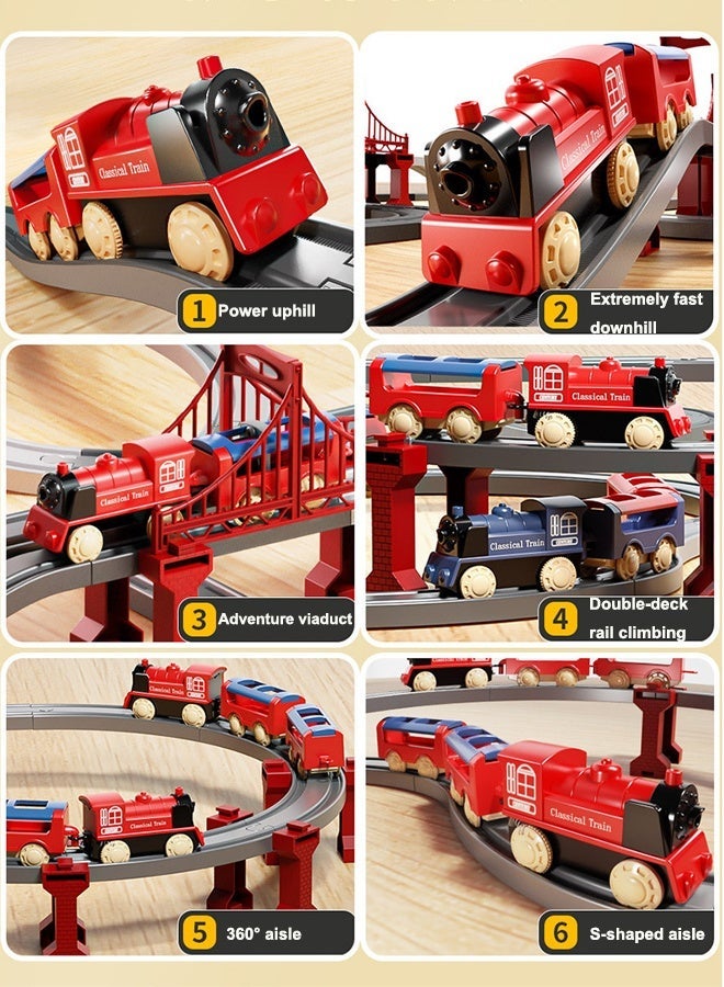 aoduoyaya 110cm electric rail train playset Electric high-speed rail train toys Assemble the rail train set Model train toys Train toys with tracks Birthday present Toys for boys - Image 2